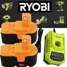 2Pack For Ryobi 18V PLUS 18 Volt Ni-Mh Battery P100 13022 ABP1801 P101 /Charger