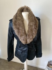 100% Echtleder Jacke Fellkragen tailliert Lederjacke Damen XS BlendShe