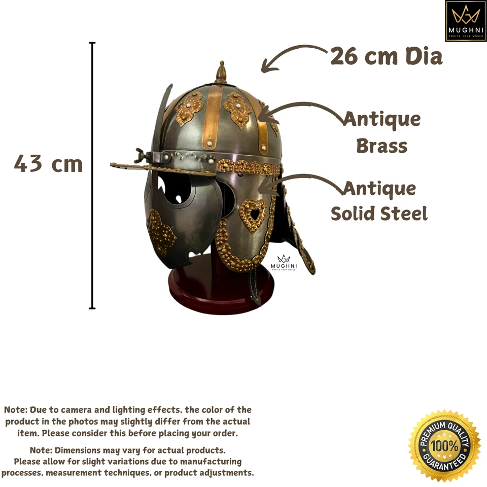 Casco Desfile Caballería Romana Latón y Acero Exhibición Armadura Regalo 1er-3er C AD Foto 2 de 4