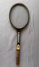 Vintage Kawasaki Number One Tokyo Wooden Tennis Racket. Original Leather Grip.