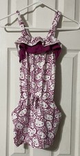 Sanrio Hello Kitty Romper Girls Medium Pink White Sleeveless With Pockets