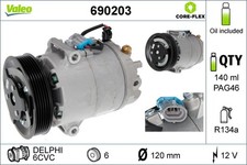 Kompressor Klimaanlage VALEO CORE-FLEX 690203 für OPEL P10 ASTRA S10 MERIVA 12V