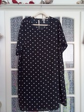 Asos Polka Dot Lined Dress With Half Sleeves Size 24