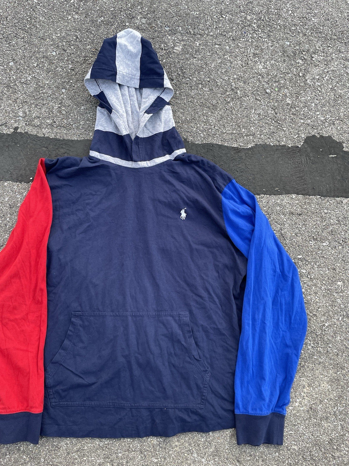 Polo Ralph Lauren felpa con cappuccio uomo grande grande pony leggera 1967