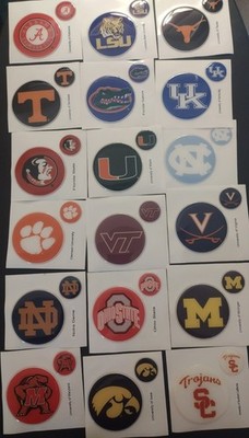 Official NCAA Multi-School Indoor Circle Raised Decal Set Licensed College Teams