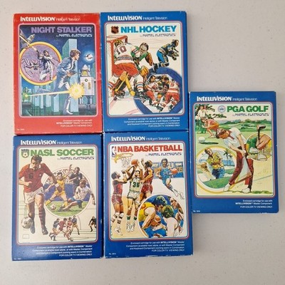 Lot of 5 Intellivision Games w/ Manuals & Controller Cover Overlays *SEE DESCRIP