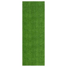 Ottomanson Artificial Grass Outdoor Runner Rug 10-ft, Low Pile - Green 
