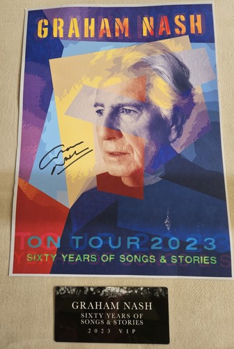Graham Nash 2023 11”x15” Tour Poster/Print Sixty Years Of Songs & Stories - Afbeelding 1 van 5