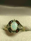 2Ct Oval Cut Fire Opal & Red Ruby Women's Engagement Ring 14K Yellow Gold Plated