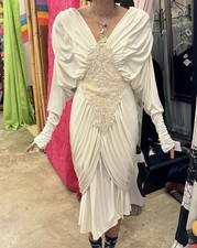 80s Vintage White Formal Dress Wedding Rehearsal Dinner Bridal Shower