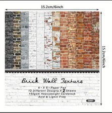  24Pcs Scrapbook Paper Brick Wall Origami Paper 6"×6"