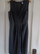 J.Crew 100% Wool Black Sleeveless Sheath Dress Size 2 Career Cocktail