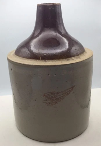 Red Wing Stoneware 1/2 Gallon Wing Jug Brown Top Primitive Union Minnesota