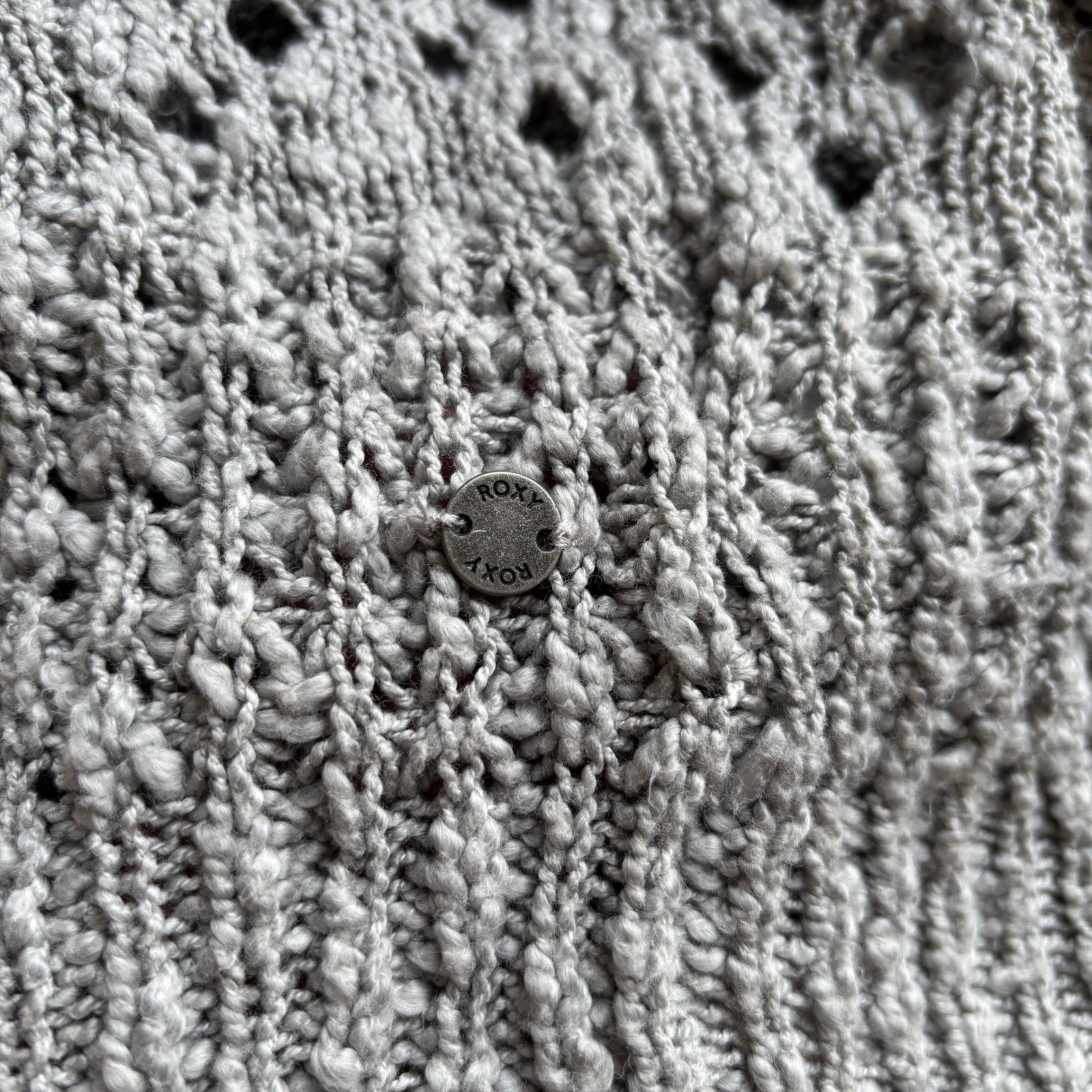 Roxy Open Knit Cardigan Button Front Cottagecore … - image 11