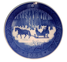 PIATTO DANESE DA COLLEZIONE IN PORCELLANA DANESE NATALE ROYAL COPENAGHEN 1984