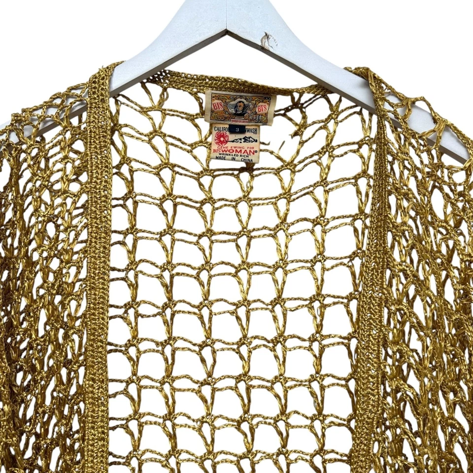 Chaqueta de ganchillo vintage Bis Gene Ewing Top talla grande 3X años 90 hippie boho hallazgo raro Foto 3 de 4