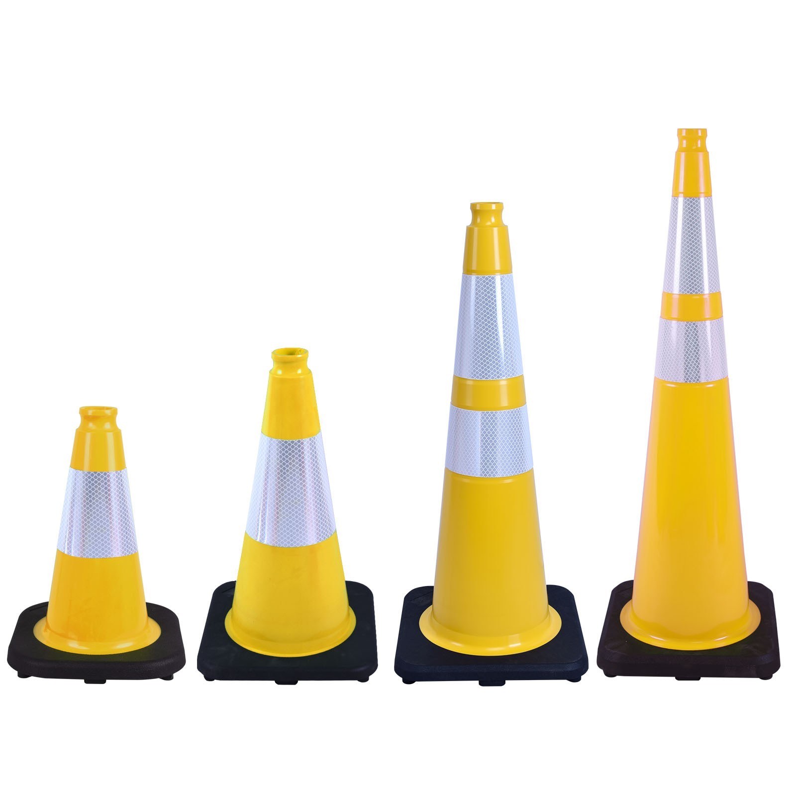 Reflective Collar PVC Traffic Cone Four Color Weighted Base Day/Night Visibility