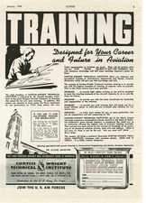 1944 CURTISS WRIGHT TECHNICAL INSTITUTE Aviation Career Glendale CA Vintage Ad 3