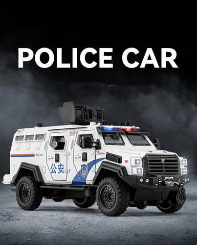 1/32 Sword Toothed Tiger Armored Police Vehicle Diecast Model Sound Light Gift - Picture 7 of 16