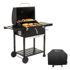Royal Gourmet Charcoal BBQ Grill with Foldable Side Tables and Heavy-duty Cover
