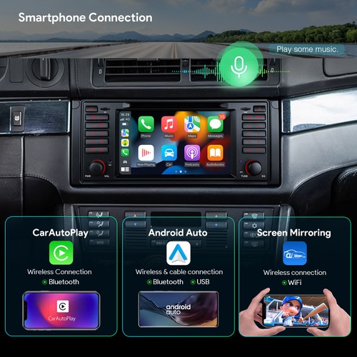For BMW E39 Android 14 8-Core Car Stereo GPS Navi DVD Player Radio Head Units BT - Picture 9 of 17