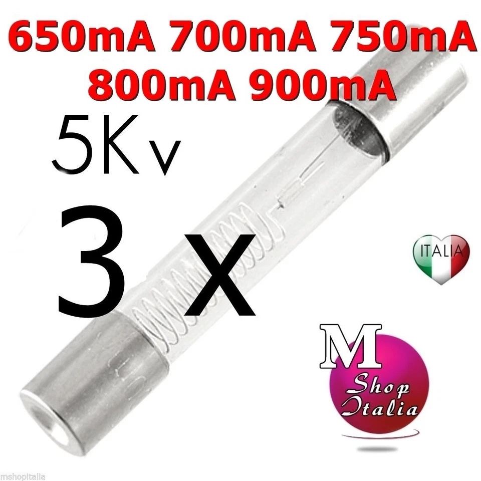 3 Fusibili microonde 5KV 0.65A 650mA High Quality Fuse Microwave