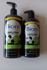 2-Biore Deep Pore Charcoal Face Cleanser 11.45 And 8.46 Oz