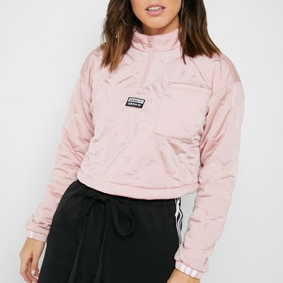 half zip cropped pullover