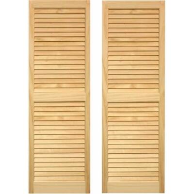 Pinecroft SHL39 Exterior Louvered Shutters 15 x 39 in. - Set of 2