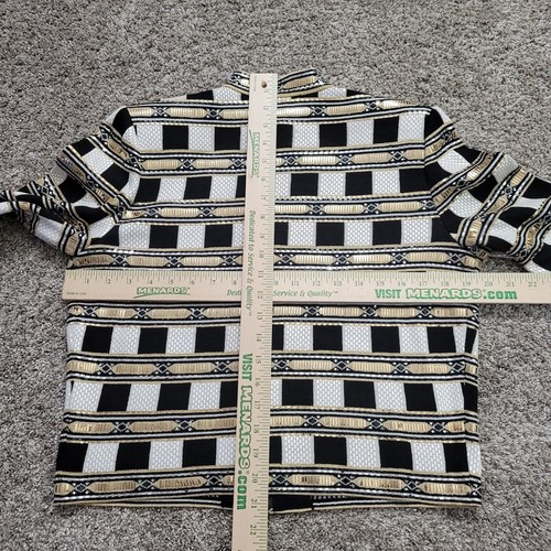 Chaqueta de Noche St John Marie Gris Embellecida Tejida Dorada Negra Blanca Cremallera Talla 6 - Imagen 11 de 13