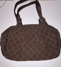 Vera Bradley Brown Expresso Quilted Microfiber Baby Diaper Bag Pre-Owned
