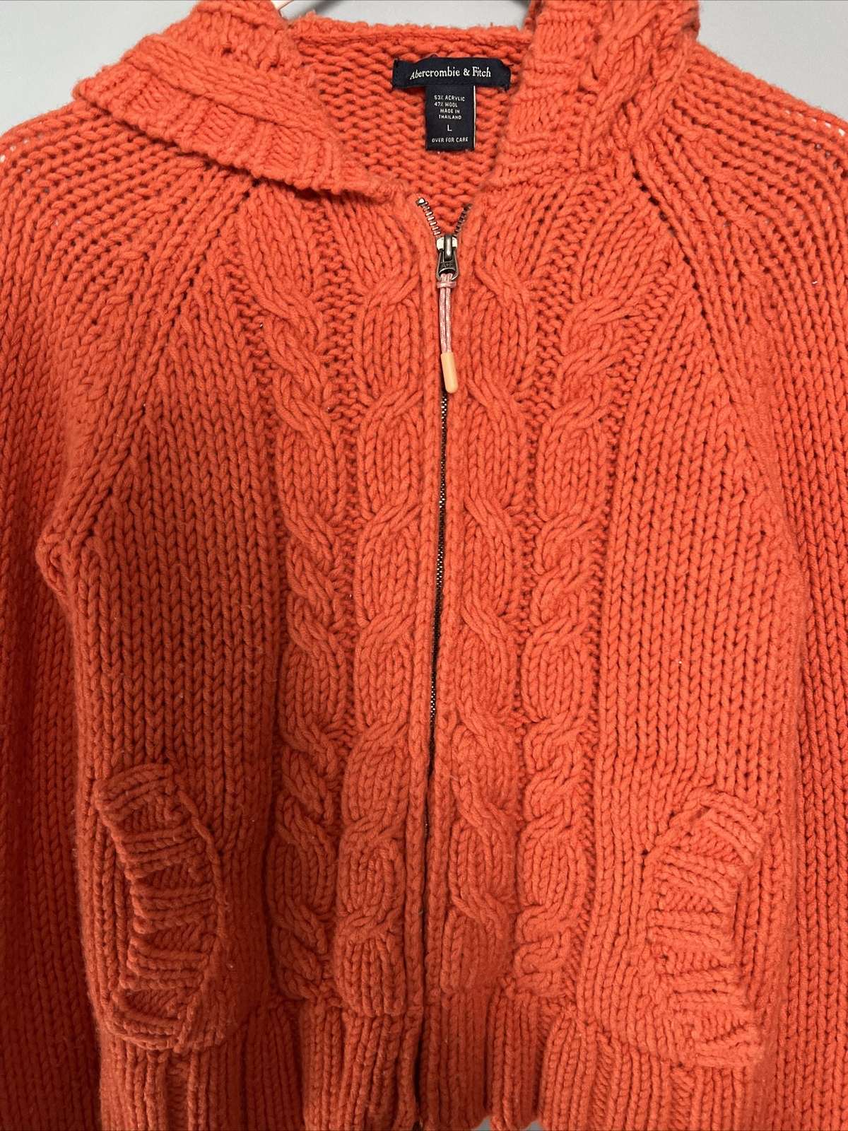 Abercrombie \u0026 Fitch wool zipper orange 