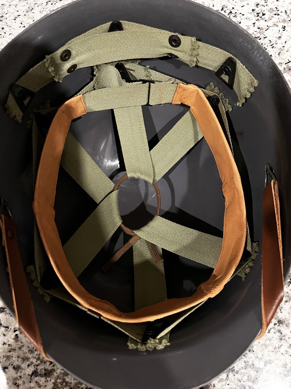 Post WW2 WWII M1 Helmet Liner Belgian European Clone Helmet liner, Painted eBay