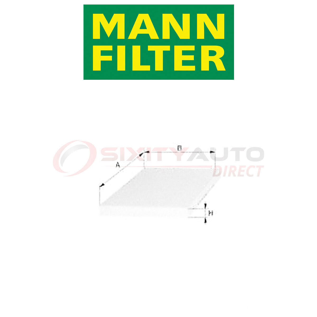 MANN FILTER CU3337 Cabin Air Filter for Filtration System op