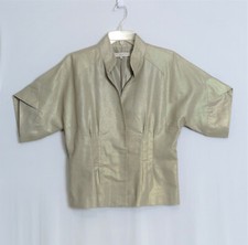 STELLA MCCARTNEY Gold 100 Linen Lined Jacket Size 38 Made in Italy