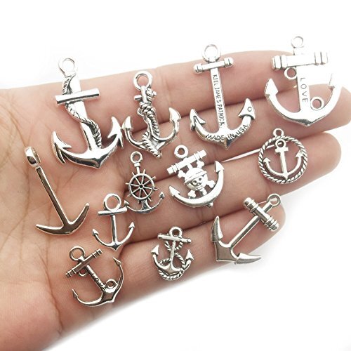 iloveDIYbeads 100g (about 50pcs) Craft Supplies Antique Silver Anchor Charms - Picture 4 of 8