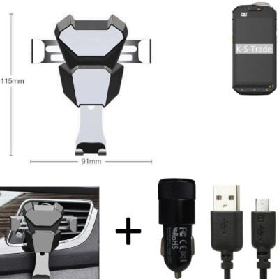 Lüftungsschlitz Autohalterung für Cat S60 + Autoladegerät Auto-Halter Handy H