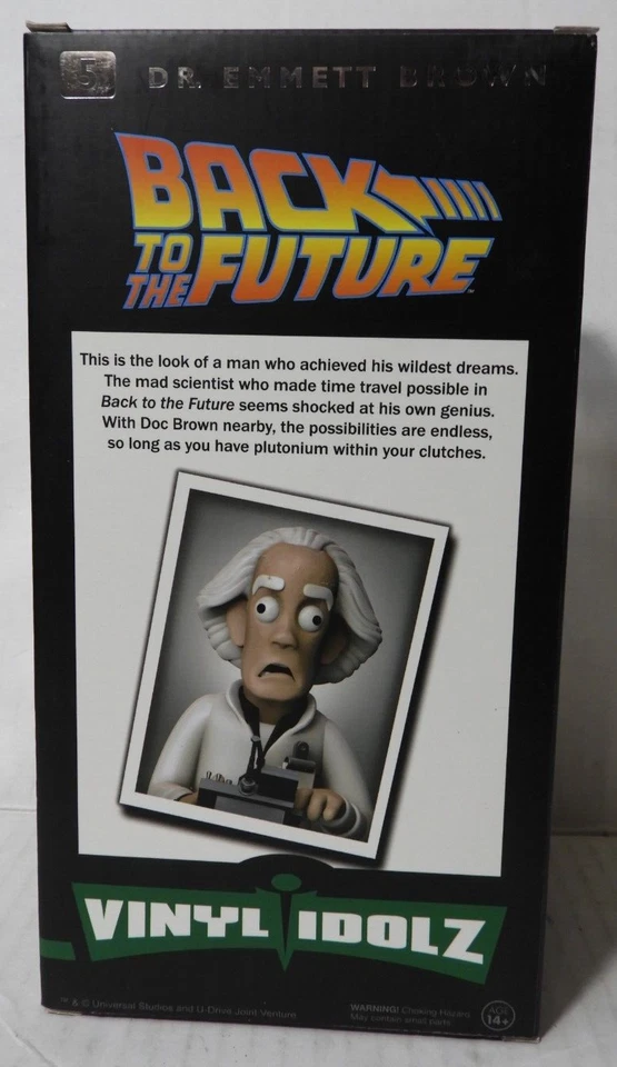 (AZÚCAR VINILO) 9" REGRESO AL FUTURO Dr.EMMET MARRÓN FIGURA 5 (IDOLZ VINILO VINILO) ¡NUEVO! Foto 3 de 3