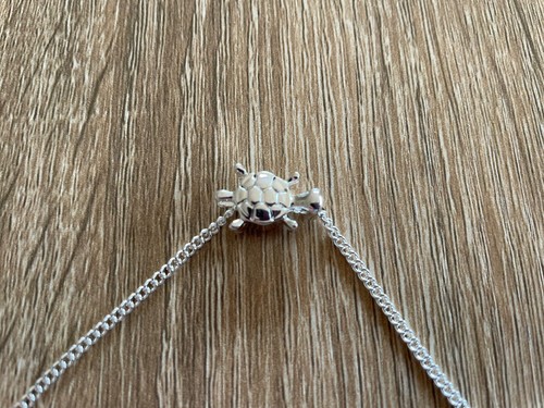 Silver Tone Turtle Charm Anklet 29cm In Length - Picture 3 of 3