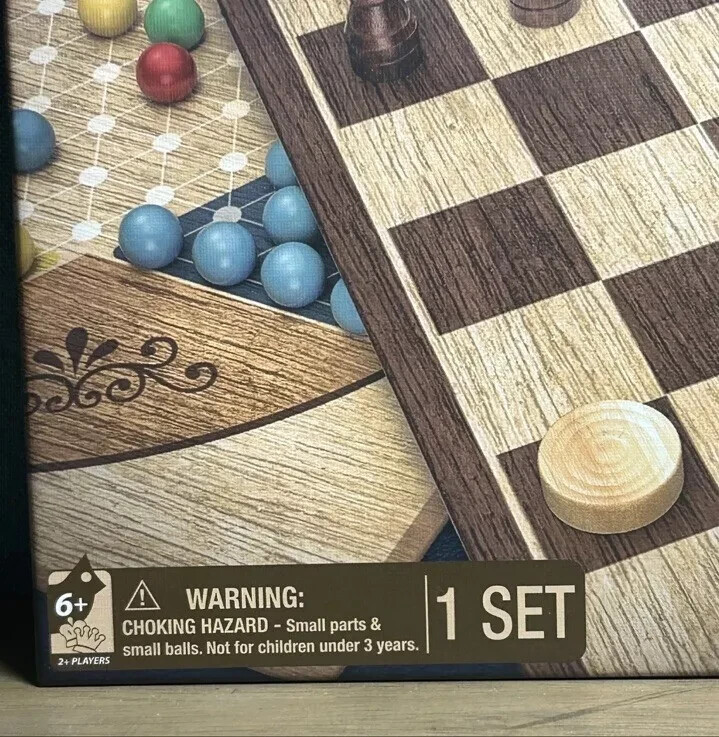 Game Gallery Chess Checkers Chinese Checkers Board Game Set 100% ...