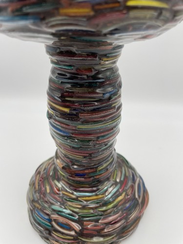 Artisan Candle Holder Pillar Handcrafted In India Glass Deco Design Vintage - Picture 4 of 6