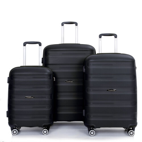 3 Piece Hardside Luggage Set Spinner Suitcase TSA Lock 20"/24"/28" Lightweight