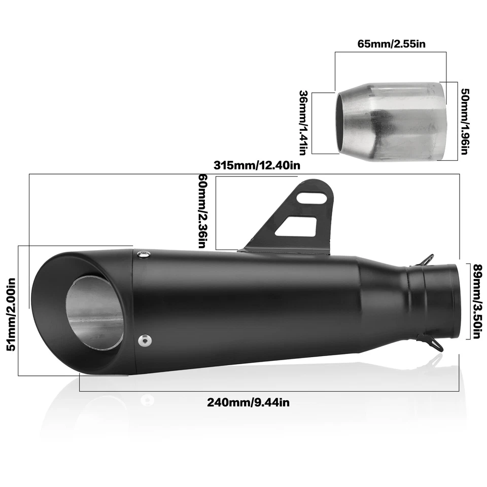 Tubo trasero silenciador escape moto 51mm para Honda CBR600F4i XR650L CBR250R Foto 2 de 4