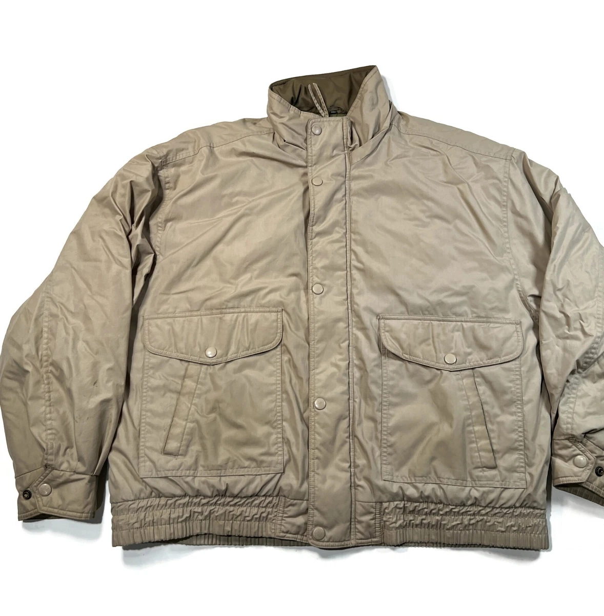 David Taylor Jacket Mens XL Puffer Khaki Quilted Lining eBay