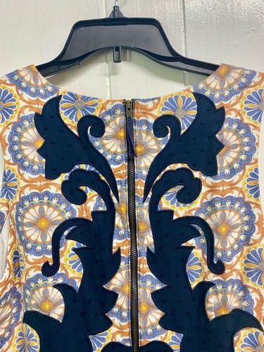 Anthropologie Vanessa Virginia Shift Dress Womens 12 Blue Owen Embroidered Multi - Picture 5 of 6