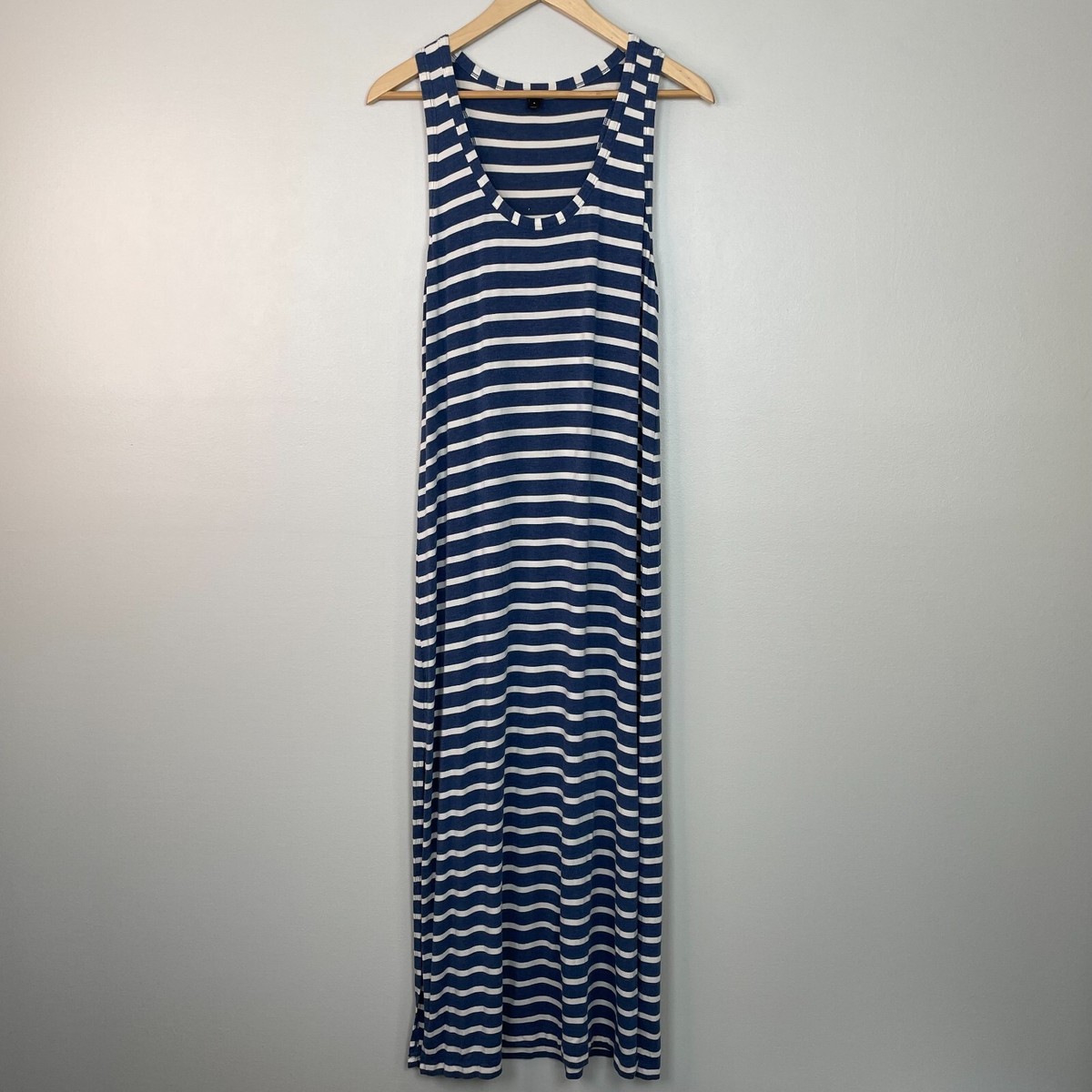 Ladies Dresses J Crew Blue And White Striped Dress Wren Lace-trim