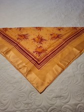 Vintage RAY STRAUSS Orange Flowers Unlimited Inc Polyester SCARF 27"x27" Square