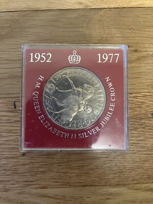 HM Queen Elizabeth II Silver Jubilee Crown 1952 1977 Vintage