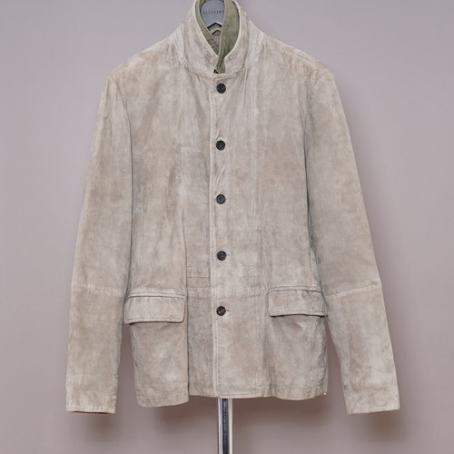 ALL SAINTS Suede Leather Blazer Jacket Mens MEDIUM Grail HUXTON like survey M - Picture 9 of 24