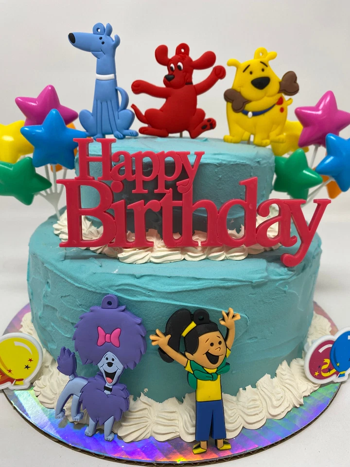 Juego de adornos para pasteles Clifford the Big Red Dog con Mac, Cleo, Jetta, Clifford nuevo Foto 2 de 4